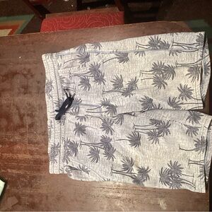 Old Navy Kids Palm Tree Print Shorts - Gray and Blue